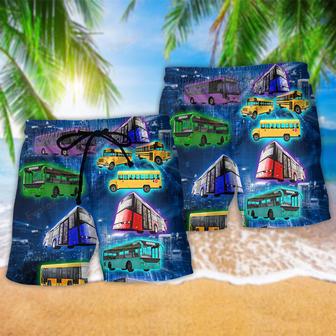 Bus Take A Bus Take An Amazing Journey Color Beach Short | Newhawaiianshirts DE