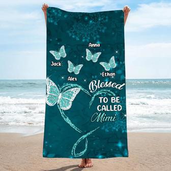 Butterfly Grandma Personalized Beach Towels Perfect Summer Gift Idea | Newhawaiianshirts AU