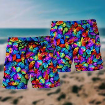 Butterfly Multi Bright Butterflies Beach Short | Newhawaiianshirts AU