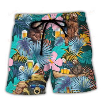 Camping Funny Bear Camping Without Beer Is Just Sitting In The Woods Beach Short | Newhawaiianshirts CA