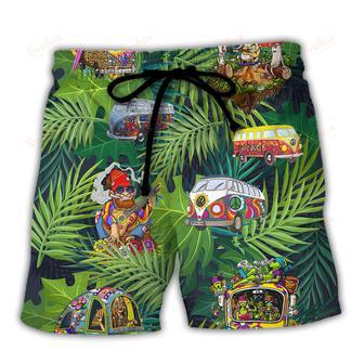 Camping Funny Hippie Stay Trippy Little Hippie Tropical Beach Short | Newhawaiianshirts DE