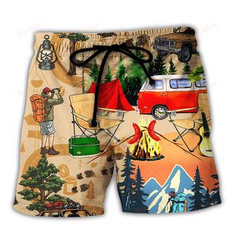 Camping It's All Fun And Games Until Someone Loses A Weiner Beach Short | Newhawaiianshirts AU