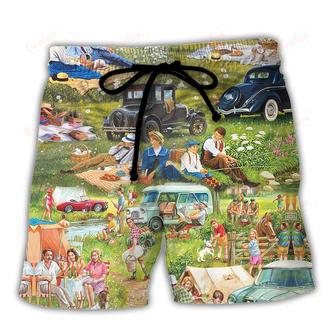 Camping It's Picnic Time So Funny Beach Short | Newhawaiianshirts DE