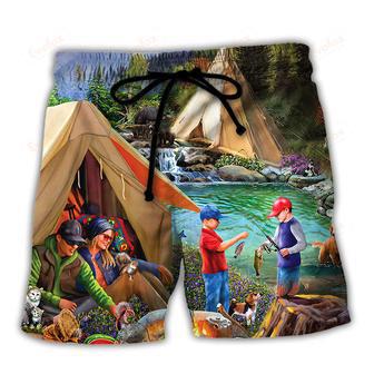 Camping My Favorite Camping Buddies Call Me Dad Beach Short | Newhawaiianshirts