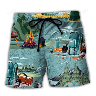 Camping Real Campers Smell Like 5 Things Beach Short | Newhawaiianshirts AU