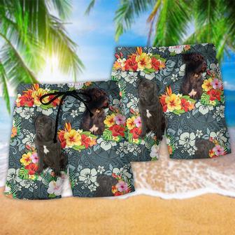 Cane Corso Dog Lover Tropical Floral Beach Short | Newhawaiianshirts UK