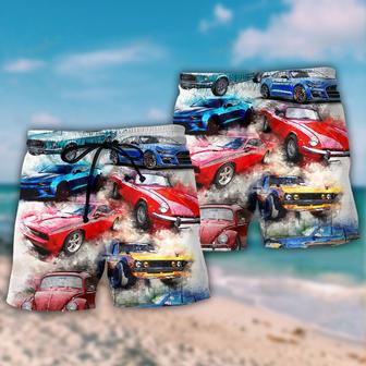 Car Classic Portrait For Car Lovers Beach Short | Newhawaiianshirts AU