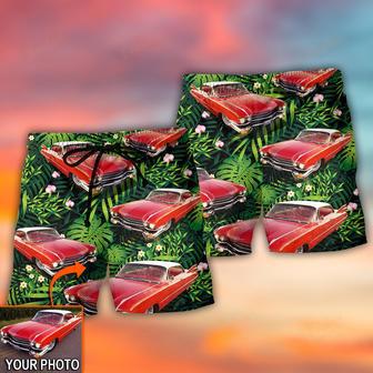 Car Eldorado Car Classic Tropical Flower Custom Photo Beach Short | Newhawaiianshirts