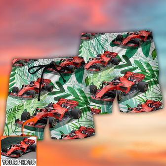 Car Formula One Tropical Custom Photo Beach Short | Newhawaiianshirts AU