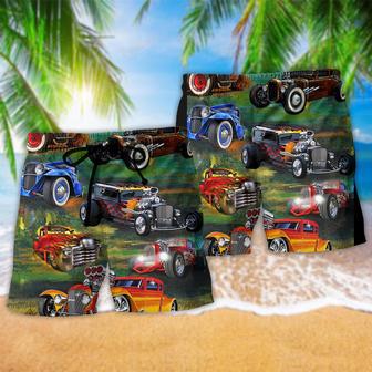 Car Luxury Retro Beach Short | Newhawaiianshirts