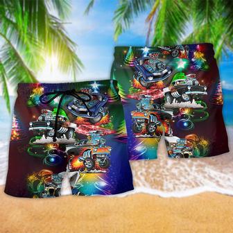 Car Merry Christmas Star Light Beach Short | Newhawaiianshirts