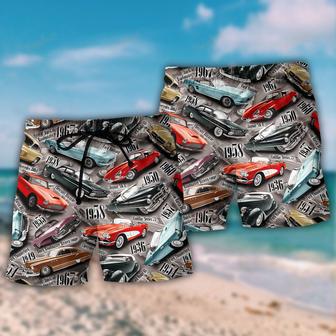 Car Old Vintage For Car Lovers Beach Short | Newhawaiianshirts UK