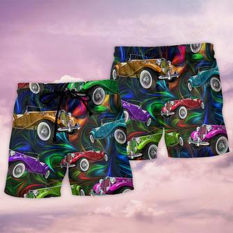 Car Retro Colorful Vibe Beach Short | Newhawaiianshirts DE