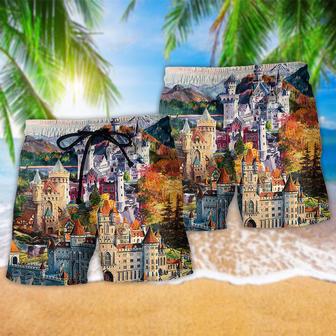 Castle Old Memmories Castles Beautiful Landscape Beach Short | Newhawaiianshirts UK