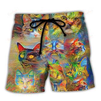 Cat Beautiful Colorful Beach Short | Newhawaiianshirts AU