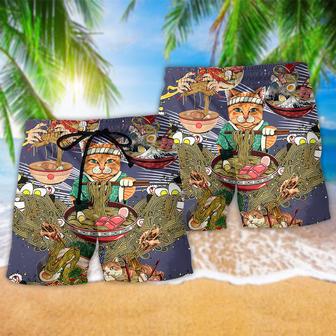 Cat Eating Lovely Style Beach Short | Newhawaiianshirts AU