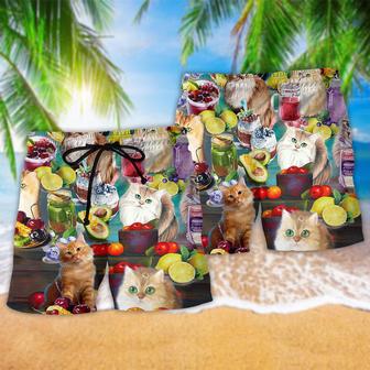 Cat Fresh Your Day With Smoothies Fruit Beach Short | Newhawaiianshirts AU