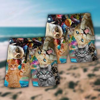 Cat Funny Amazing Galaxy Beach Short | Newhawaiianshirts AU