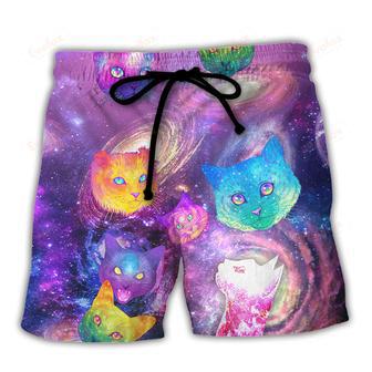 Cat Galaxy Colorfull Style Beach Short | Newhawaiianshirts CA