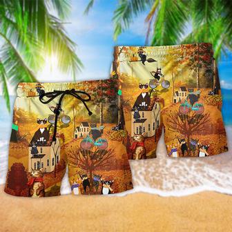 Cat Happy Fall Y'All Cats Beach Short | Newhawaiianshirts AU