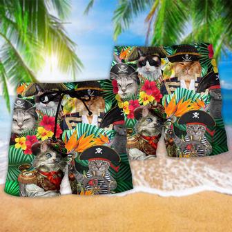 Cat It's Pirate Life For Me Tropical Floral Beach Short | Newhawaiianshirts UK