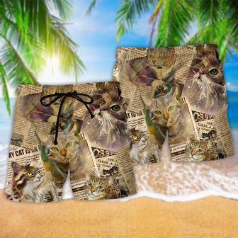 Cat Journal Retro So Cool Beach Short | Newhawaiianshirts AU