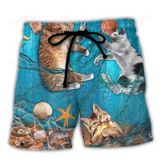 Cat Lazy On Beach Beach Short | Newhawaiianshirts AU