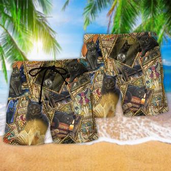 Cat Love Books Magic Beach Short | Newhawaiianshirts AU