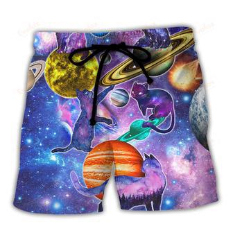 Cat Love Galaxy Colorfull Beach Short | Newhawaiianshirts CA