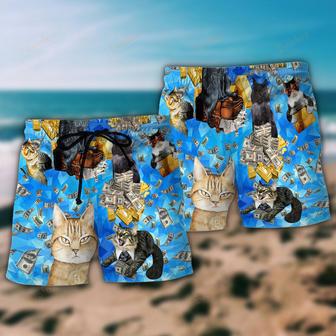 Cat Love Money So Cool Beach Short | Newhawaiianshirts DE