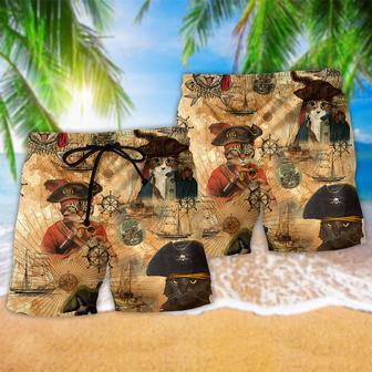 Cat Lover Pirates Story Beach Short | Newhawaiianshirts AU