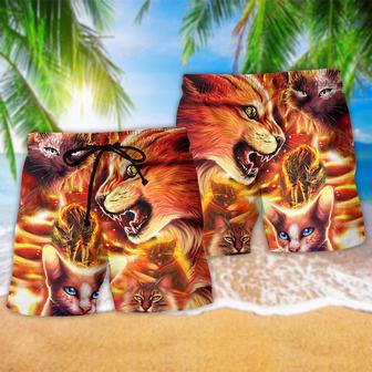 Cat Play Fire Style Beach Short | Newhawaiianshirts AU