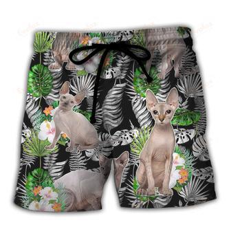 Cat Sphynx Cat Lover Tropical Beach Short | Newhawaiianshirts DE