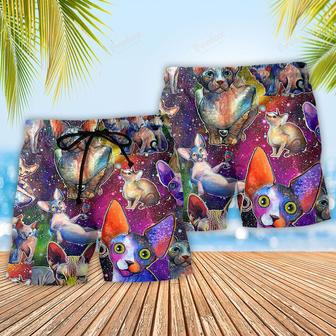 Cat To The Galaxy And Back Color Beach Short | Newhawaiianshirts AU