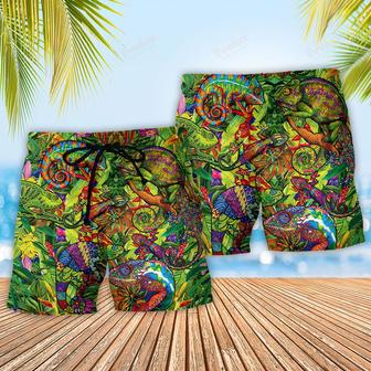 Chameleon Animals Fullcolor Abstract Style Beach Short | Newhawaiianshirts AU