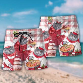 Chef Cute Black Cat Cooking Beach Short | Newhawaiianshirts AU