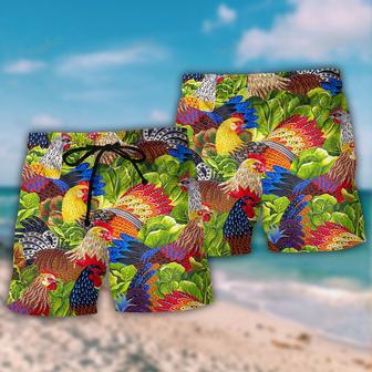 Chicken Family Lover Colorful Beach Short | Newhawaiianshirts AU