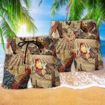 Chicken Farm Love Vintage Beach Short | Newhawaiianshirts UK