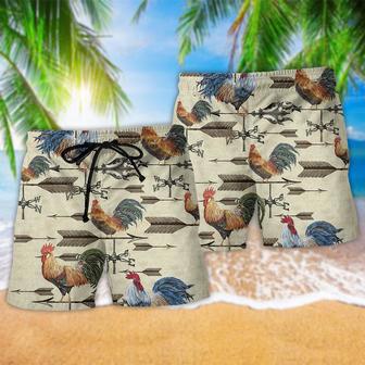 Chicken Find A Way Or Make One Weathervane Rooster Beach Short | Newhawaiianshirts AU