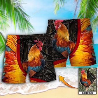 Chicken Rooster Beautiful Style Custom Photo Beach Short | Newhawaiianshirts AU