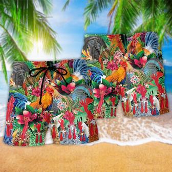 Chicken Summer Tropical Floral Beach Short | Newhawaiianshirts DE