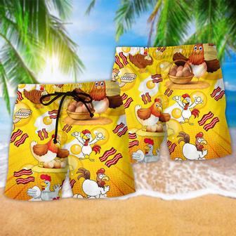 Chicken The Pet That Poops Breakfast Beach Short | Newhawaiianshirts AU