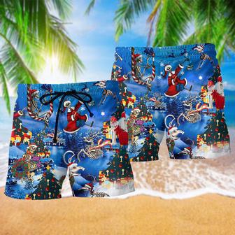 Christmas And Skull Merry Xmas Beach Short | Newhawaiianshirts UK