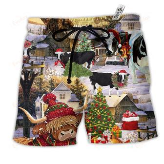 Christmas Cows Love Animals Love Classic Style Beach Short | Newhawaiianshirts CA