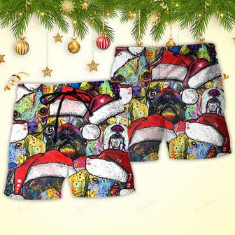 Christmas Dog Colorful Draw With Love Beach Short | Newhawaiianshirts AU