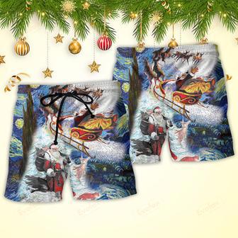 Christmas Friendly Santa With Animals Beach Short | Newhawaiianshirts UK