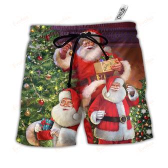 Christmas Funny Santa Claus Gift For Xmas So Happy Beach Short | Newhawaiianshirts CA