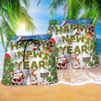 Christmas Happy New Year Snow Beach Short | Newhawaiianshirts AU