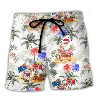 Christmas In July Santa Enjoy Time For Some Beach Therapy Beach Short | Newhawaiianshirts AU