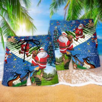 Christmas Jumping On Musical Instrument Beach Short | Newhawaiianshirts AU